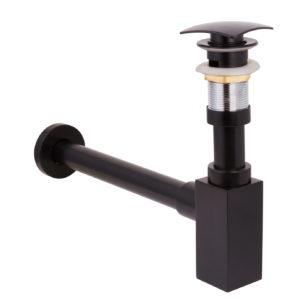 Syfon kwadratowy czarny z korkiem