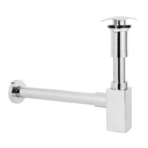 Syfon kwadratowy chrom z korkiem